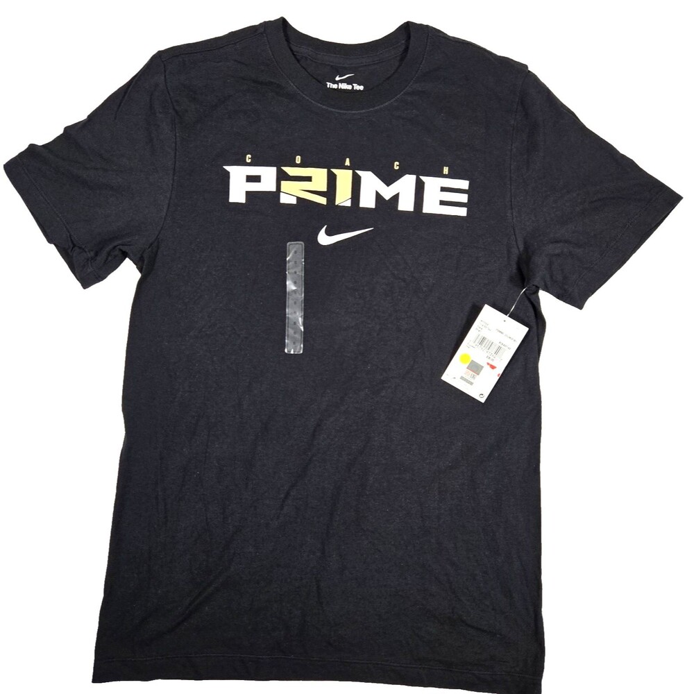 Nike Coach Prime Black Core Cotton T-Shirt Men's Size Small
